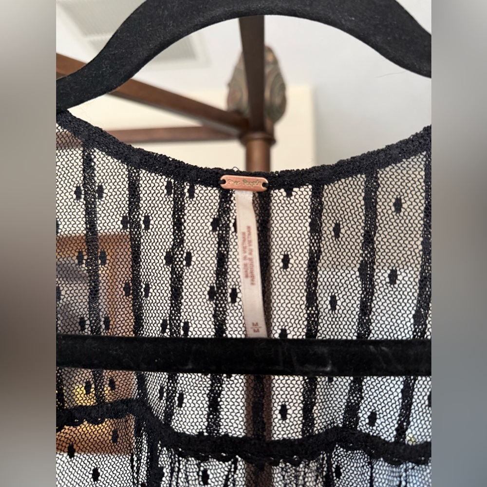 Free People Far Away Black Lace Top - Picture 6 of 9